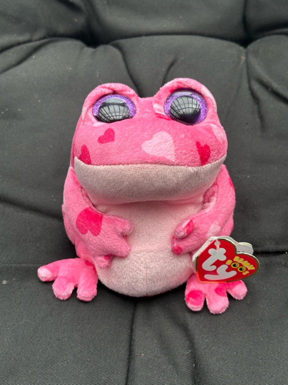 Ty Beanie Boo Smitten Pink Frog Hearts